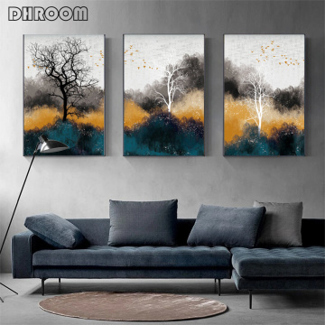 Abstract Print Mountain Landscape Tree Canvas Painting Scandinavian Poster Modern Art Nordic Wall Art Picture Home Decoration