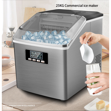 Ice maker 25KG Commercial milk tea shop small household bar square Ice making machine