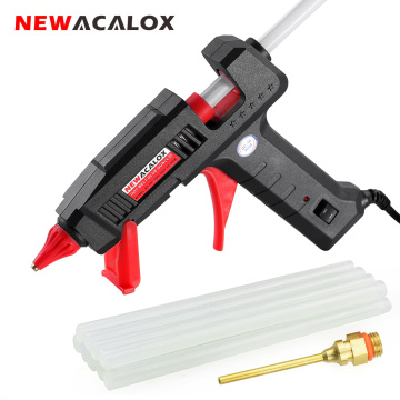 NEWACALOX 110V~240V 60W/100W Hot Melt Glue Gun with 10PC 11mm Hot Melt Glue Sticks Mini Gluegun 1.5mm Glue Glue Nozzle DIY Tool