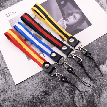 2018 Color strips widen lanyard Wrist Straps Hand Lanyard for Phones iPhone X Samsung Camera USB Flash Drives Keys Accessories