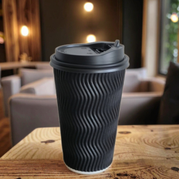 16oz S Corrugated Dual-tone Corrugated Insulated Paper Cups