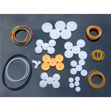 Lot of DIY Plastic Belt Wheel Sets with Drive belt Pulley Model Fitting Free Shipping Russia