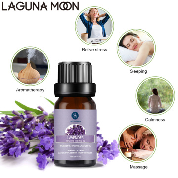 Lagunamoon Lavender 10ML Pure Essential Oil Massage Diffuser Aroma Peppermint Vanilla Sandalwood Ylang Patchouli Tea Tree Oil