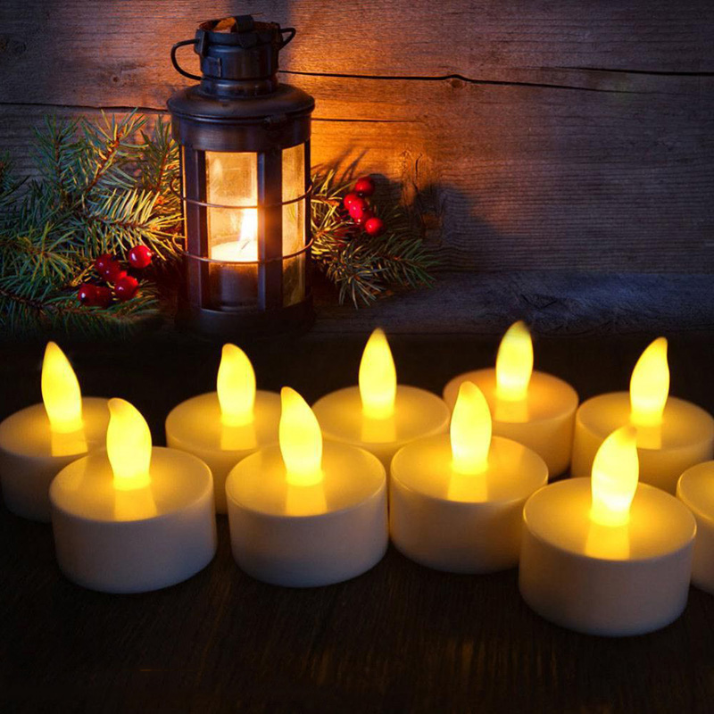 12/24pcs Kit Flameless Candles Artificial LED Candle Battery Candlelight Dinner Props Electric Lights Home Decor Wedding Decor