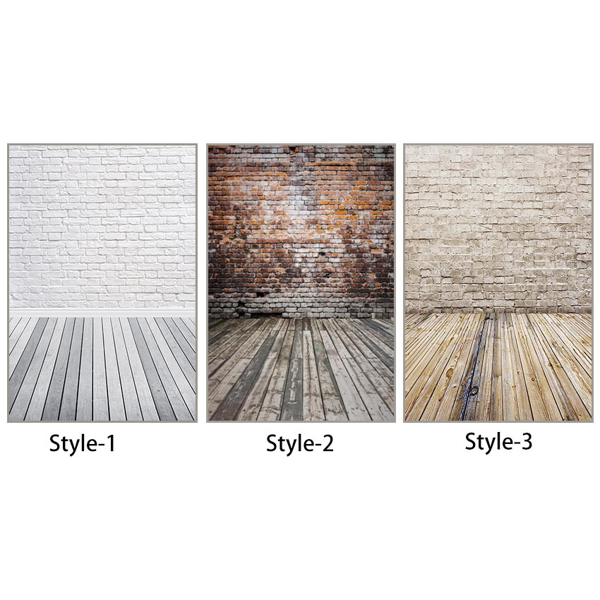 Retro Brick Wall Photo Background Rustic Panel Texture Wood Floor Brick Photography Backdrops Photocall Props for Photo Studio
