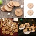 30pcs 3-4CM Wood Log Slices Discs For DIY Crafts Wedding Centerpieces DIY Handmade Round Wood Chips