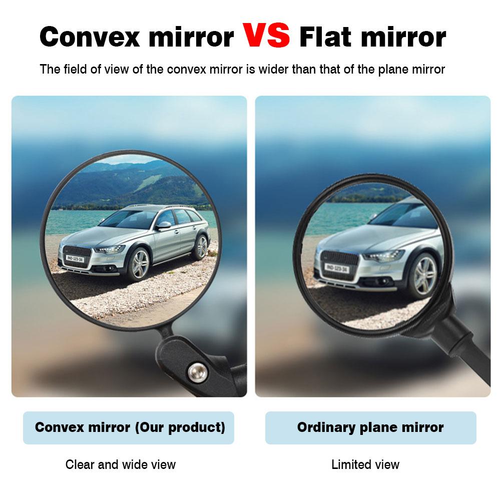 Bicycle Handlebar End Bike Mirror 360 degree Safe Rearview Mirror Shockproof Convex Mirror Universal for Most Mountain Road Bike
