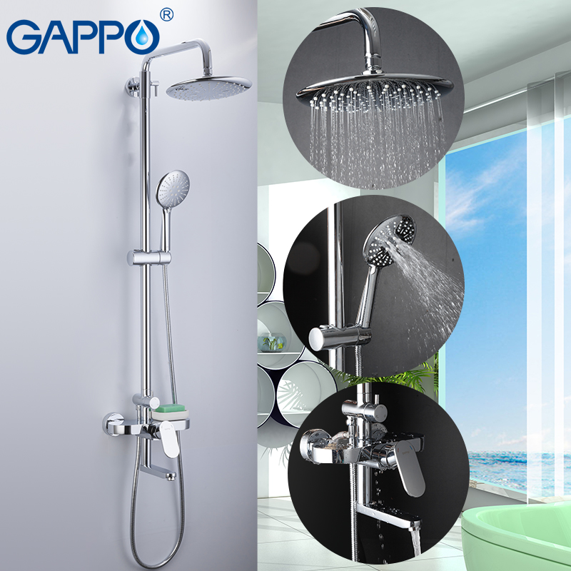 GAPPO Sanitary Ware Suite bathroom shower faucet bath shower mixer faucet taps rain shower head set waterfall bathtub faucet