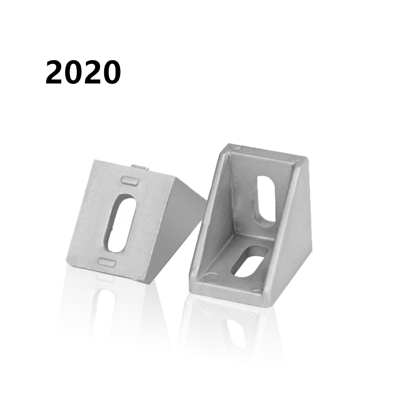 100pcs 2020 Corner fitting angle aluminum 20x20 L Connector bracket fastener for 2020 Industrial Aluminum profile accessory