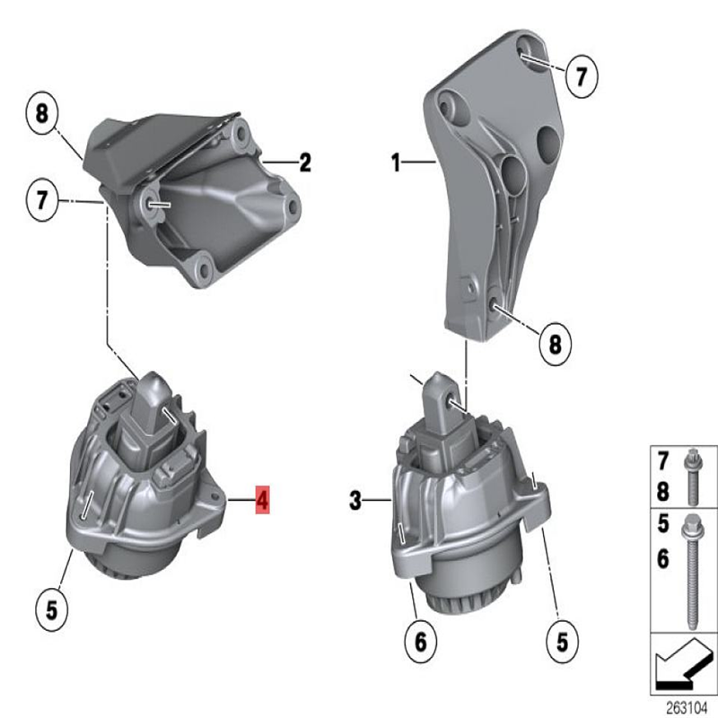 Car Engine Mounts Motor Support for BMW 5 Series F10 F18 BMW5 Touring F11 LCI 2012-2016 Left=Right 22116785601