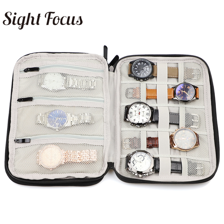 18 slots Travel Watch Organizer Watch Box Case Watch Holder Watchband Storage Case For Apple Watch band Strap Box Double Layer