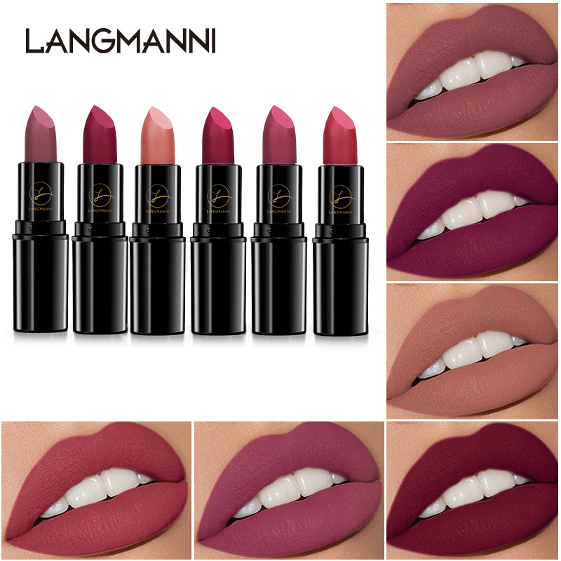 6 Colors Matte Lipsticks Waterproof Matte Lipstick Lip Sticks Cosmetic Easy to Wear Matte Long Lasting Makeup Lipstick TSLM1