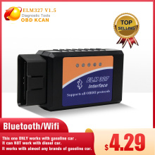 ELM327 V1.5 Bluetooth/Wifi OBD2 scanner v1.5 Elm 327 PIC18F25K80 Auto Diagnostic Tool OBDII for Android/IOS/PC/Tablet PK ICAR2@4