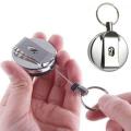 1/5pcs Belt Retractable Key Chain Ring Decoration Desk Sets School Stationery Office Supplies Metal Card Badge Holder Pull Ring