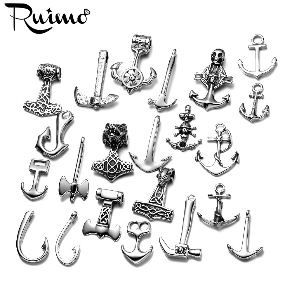 RUIMO 316l Stainless Steel Two-sided LOVE Letter Anchor Pendants Fit DIY Necklace & Bracelet Connector Charms Jewelry Making