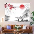 Chinese Landscape Painting Hanging Tapestry Mountain Stone Bridge Ancient Building Wall Hanging Tapestries Blanket Cloth Curtain