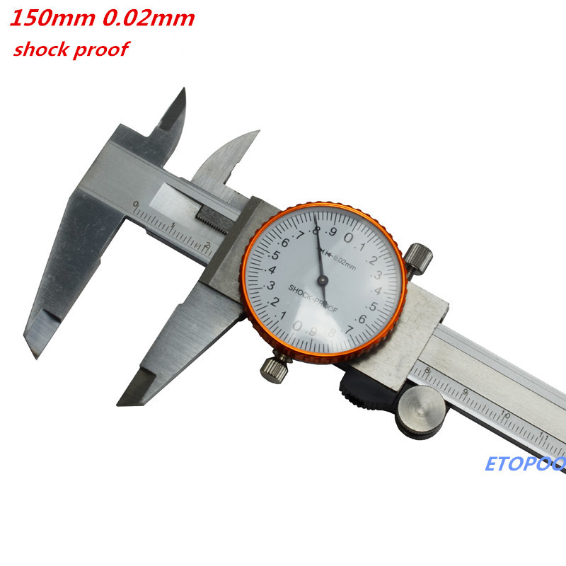 0-150mm Metric Gauge inch dial caliper Measuring Tool Dial vernier caliper Shock-proof Vernier Caliper plastic caliper