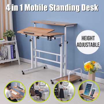 Desktop Computer Table Upgraded Height Adjustable Standing Laptop Desk 2 Layers Can be Lifted For Home Office With Host Shelf