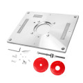 300mmX235mmX9.5mm Engraving Machine Flip Plate Aluminum Alloy Router Table Insert Plate with Lift Aids for Woodworking Bench