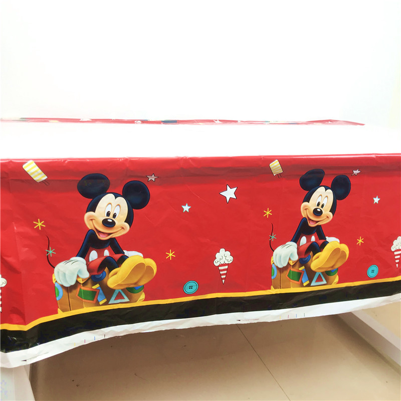 Mickey Mouse Theme Birthday Party Supplies Paper Cup Plate Straws Flags Blowout Party Tablecloth Kids Favor Toys Decor Balloons