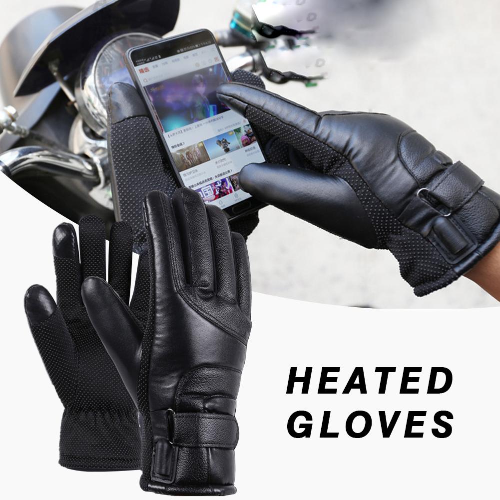 Motorcycle Electric Heated Gloves Polyester & Cotton Windproof Cycling Skiing Warm Heating Gloves USB Powered For Men Women