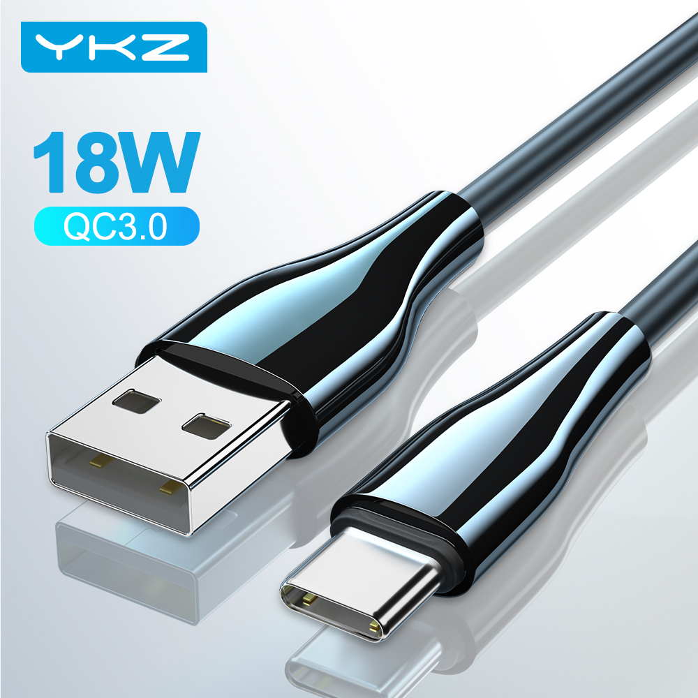 YKZ USB Type C Cable Quick Charger 18W USB C QC 3.0 Fast Charging Cable For Samsung Huawei Xiaomi Cord Data Wire Type-C QC3.0