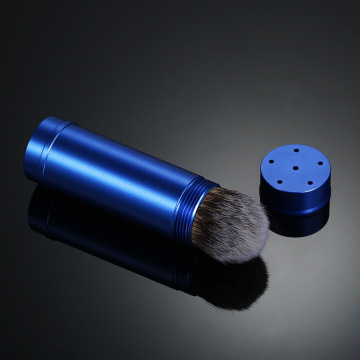Synthetic Badger shaving brush, portable blue travel style, aluminum alloy handle foam brush, suitable for men's close-fitting w