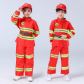 Kids Halloween Cosplay Firefighter Fancy Costume Boy Girl Party Stage Roleplay Clothing Sets Fireman Uniforms Jackets Pants Toys