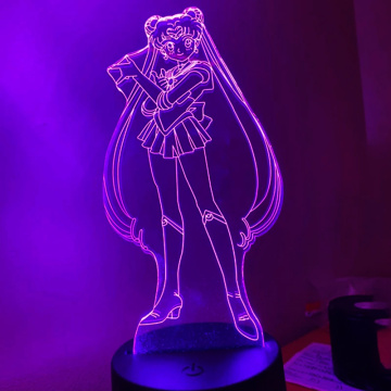 3D Night Light Anime Character Sailor Moon for the Girl Bedroom Decorated LED Lights Birthday Gift Dropshipping Night Lights
