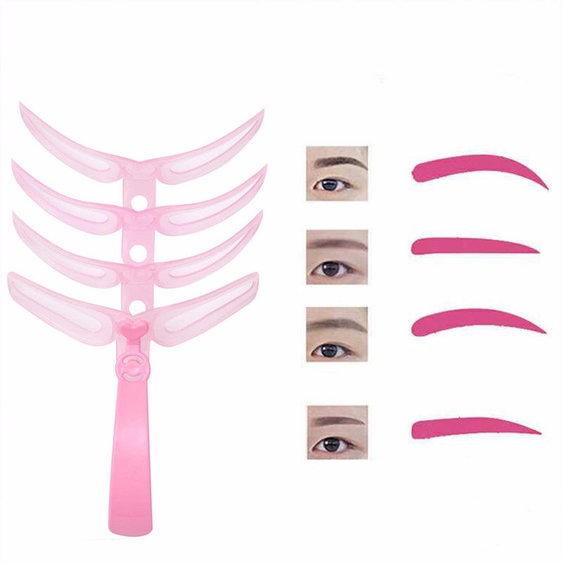 4pcs/set Eyebrow stencils Reusable Eyebrow Shaping tool Defining Template Eyebrow Stencils brow Grooming Card Makeup Tools