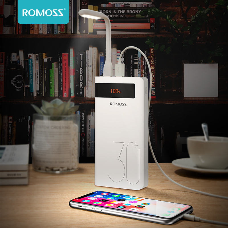 ROMOSS 30000mAh Power Bank PD Quick Charge Powerbank PD 3.0 Fast Charging Portable Exterbal Battery Chargerfor iPhone for Xiaomi