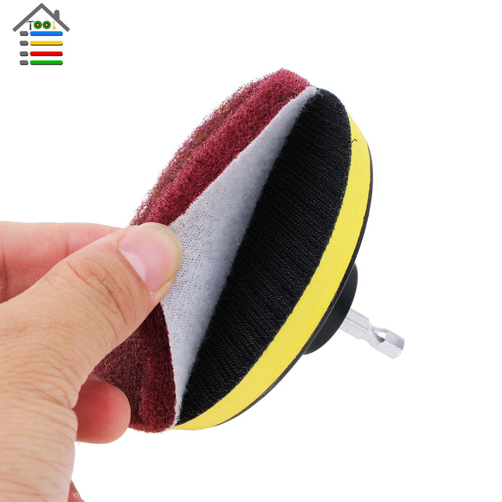 10PACK 4 Inch Scrubber Brush Scouring Pads Power Drill Brush Disc Tile Bathroom Kitchen Cleaning Kit 3 Different Stiffness