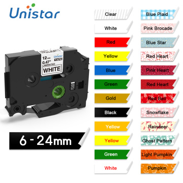 Unistar TZe-231 Tape 12mm Compatible for Brother p-touch Label Printer Ribbons tze-231 TZe-221 TZe-251 Label Maker Printer