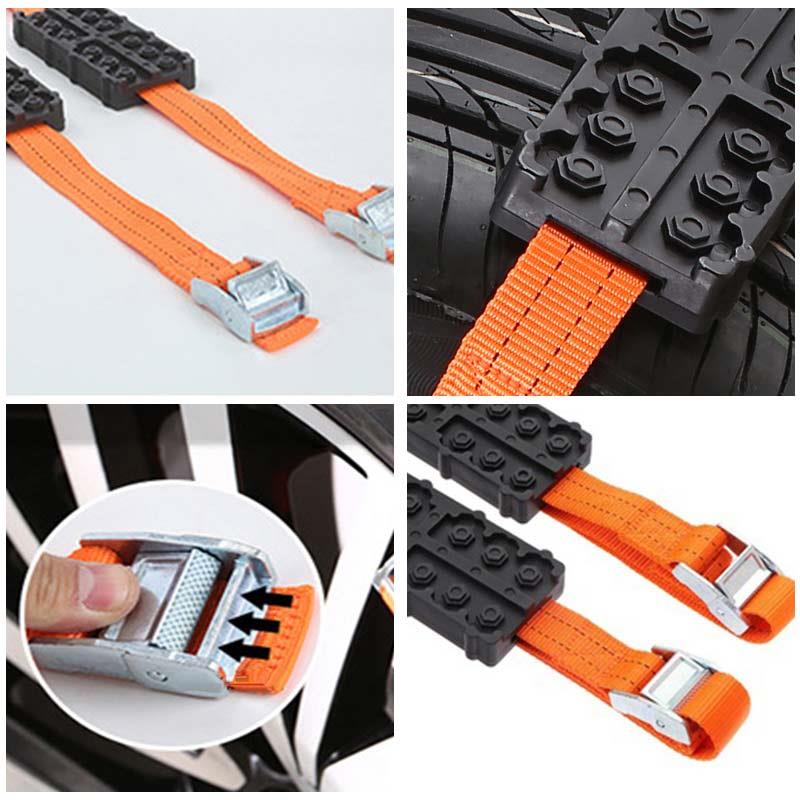 2Pcs Car Snow Chain, Emergency Escape Board For Safe Driving On Ice/Snow/Mud Suitable For Car SUV Snow Mud Ground Anti Slip