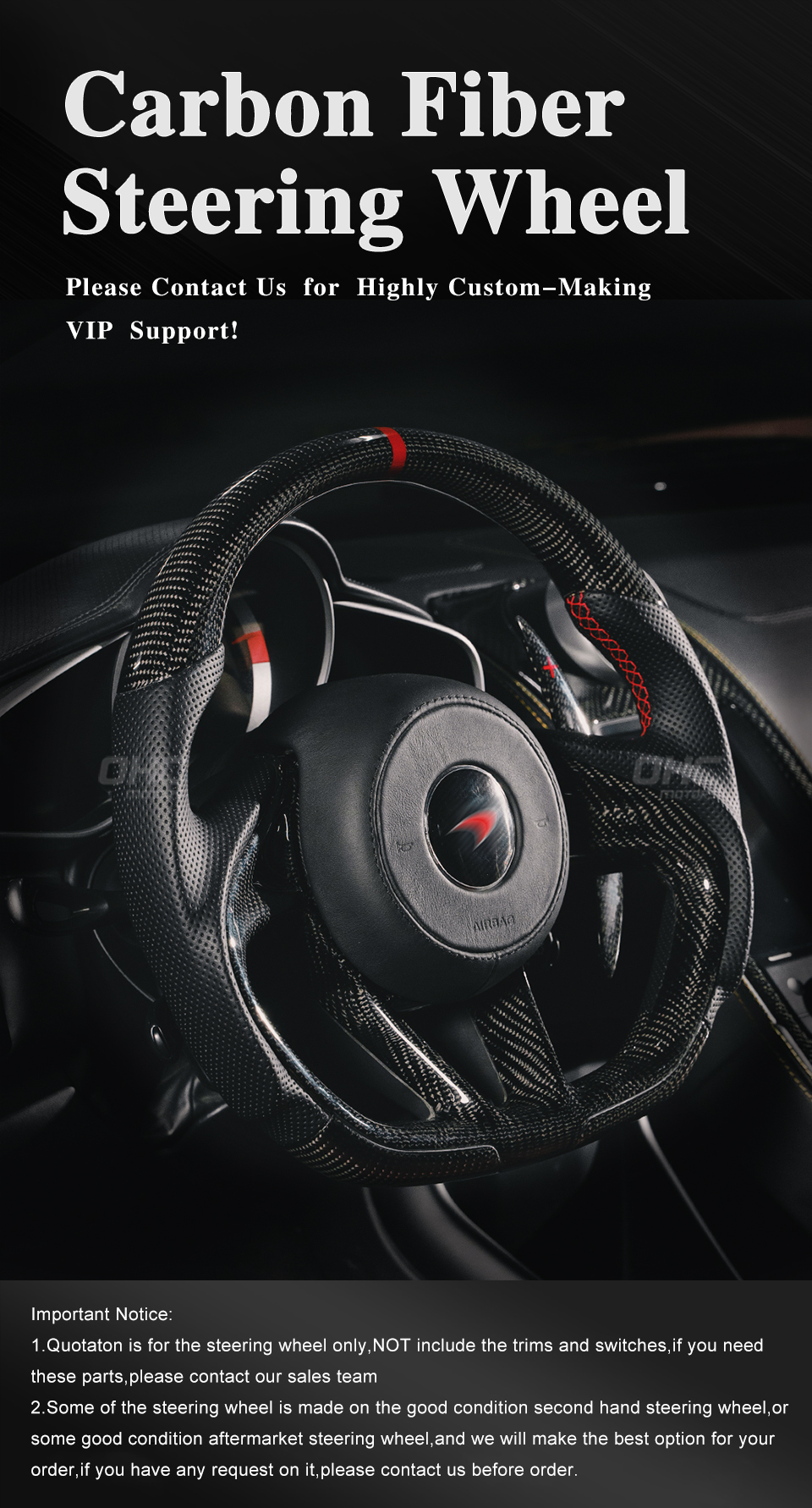 Carbon Fiber Steering Wheel Details