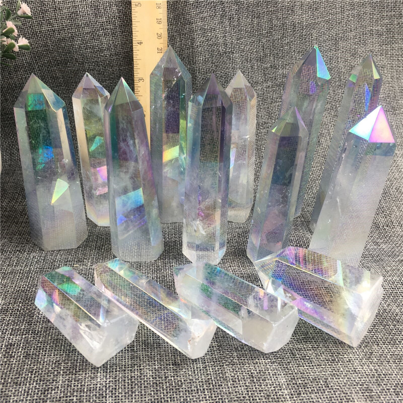 Aura Angel clear crystal stones wand point for healing quartz stone gift