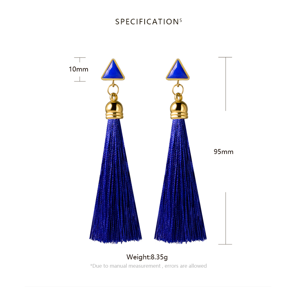 POXAM Vintage Tassel Dangle Drop Earrings For Women Bohemian Silk Fabric Long Fringe Earings 2019 Female Brincos Fashion Jewelry