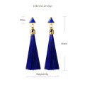 POXAM Vintage Tassel Dangle Drop Earrings For Women Bohemian Silk Fabric Long Fringe Earings 2019 Female Brincos Fashion Jewelry