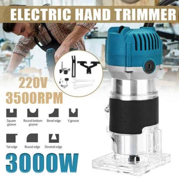 3000W 220V Woodworking Engraving Slotting Trimming Wood Router Wood Electric Hand Trimmer