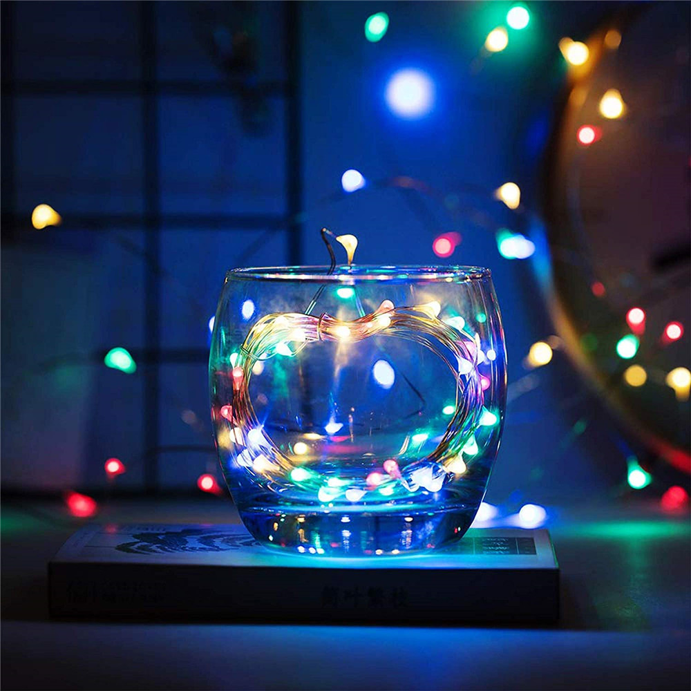10Pcs/lot LED String Light Waterproof Copper Wire Fairy Light Battery Powered Wedding Xmas Christmas Holiday Party Decor lamp