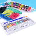 6ml 12 Color Professional Acrylic Paints Set Hand Painted Wall Paint Tubes Artist Draw Painting Pigment Free Brush