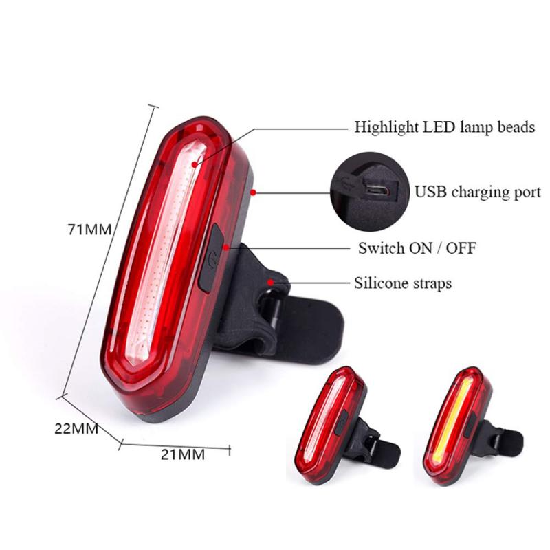 120 Lumens LED Bike Tail Light USB Rechargeable Powerful Bicycle Rear Lights Bicycle Lamp Accessories MTB Bicycle Cycling Lights