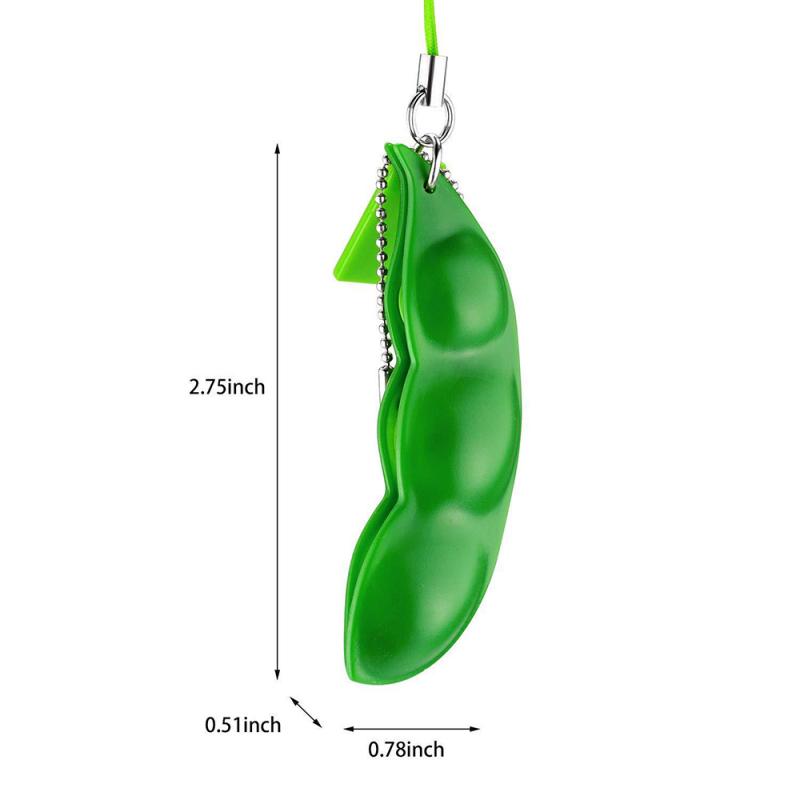 1pc Newest Infinite Extrusion Soybean Bean Pea Chain Key Pendant Ornament Stress Relieve Decompression Toys Antistress