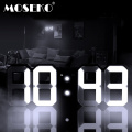 MOSEKO 3D LED Digital Alarm Clock Modern Wall Desk Table Clock with Dimmable Nightlight, Snooze, Auto Memory, 24/12 Hour Display