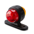 2PCS 12-24V Universal Red Amber Corner Side Marker Lights Turn Signal LED Light Blinker Indicator Lamp for Truck Trailer Van Bus