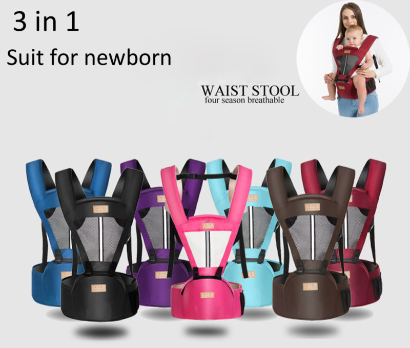 Newborn Ergonomic 4 Position Baby Carrier Sling Wrap Backpack Front Back Chest Soft Breathable Adjustable Hip Seat 0-36 Months