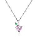 New sweet crystal necklace, small fresh fruit necklace, grape apple pendant, clavicle chain, lovely student jewelry gift