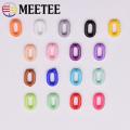 Meetee 230pcs 15X10mm Colorful Acrylic Chain Links Plastic O Ring Strap Chain Buckles DIY Earring Jewelry Accessories BF511