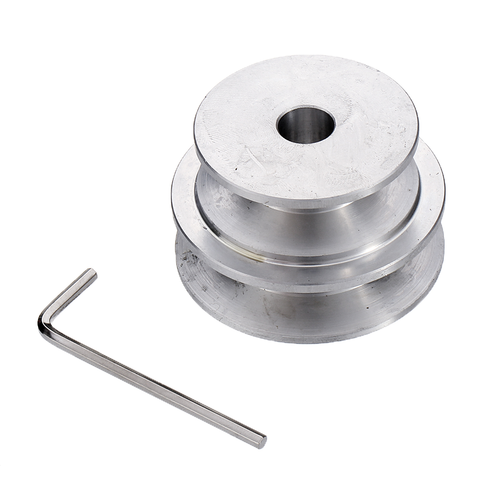 Aluminum Alloy 40&50mm Double Groove Pulley 8-20MM Fixed Bore V-shape Pulley Wheel for 10MM Round Belt