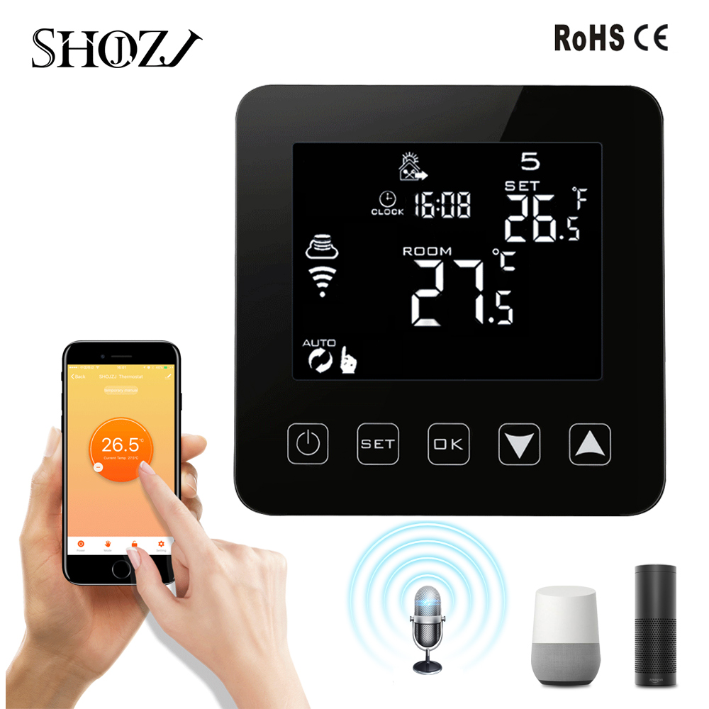 tuya smart life 18NEW Alexa Google Home Thermostat WiFi Programmable APP Temperature Controller for Electric Heating with 16A